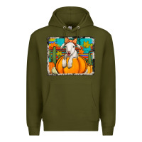 Army Green autumn sheep in a pumpkin Premium Hoodie - Jasminsmagicworld