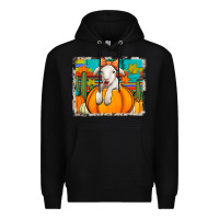 Black autumn sheep in a pumpkin Premium Hoodie - Jasminsmagicworld
