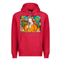 Cardinal autumn sheep in a pumpkin Premium Hoodie - Jasminsmagicworld