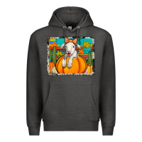 Charcoal Heather autumn sheep in a pumpkin Premium Hoodie - Jasminsmagicworld