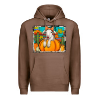 Chestnut autumn sheep in a pumpkin Premium Hoodie - Jasminsmagicworld