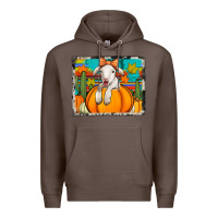 Coffee autumn sheep in a pumpkin Premium Hoodie - Jasminsmagicworld