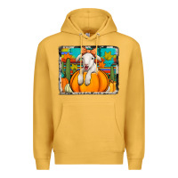 Mustard autumn sheep in a pumpkin Premium Hoodie - Jasminsmagicworld