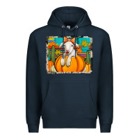 Navy autumn sheep in a pumpkin Premium Hoodie - Jasminsmagicworld