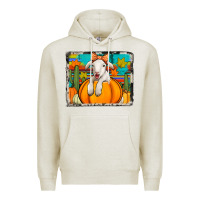 Oatmeal Heather autumn sheep in a pumpkin Premium Hoodie - Jasminsmagicworld