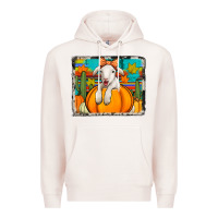 Pale Pink autumn sheep in a pumpkin Premium Hoodie - Jasminsmagicworld