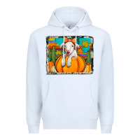 White autumn sheep in a pumpkin Premium Hoodie - Jasminsmagicworld