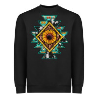 Black aztec leopard sunflower Heavyweight Sweatshirt - JahusDesignShop