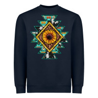 Navy aztec leopard sunflower Heavyweight Sweatshirt - JahusDesignShop