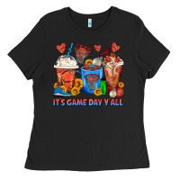 Black It's Game Day Y'all Basketball Coffee Cups Ladies Tee - FaDigitalArtStudio