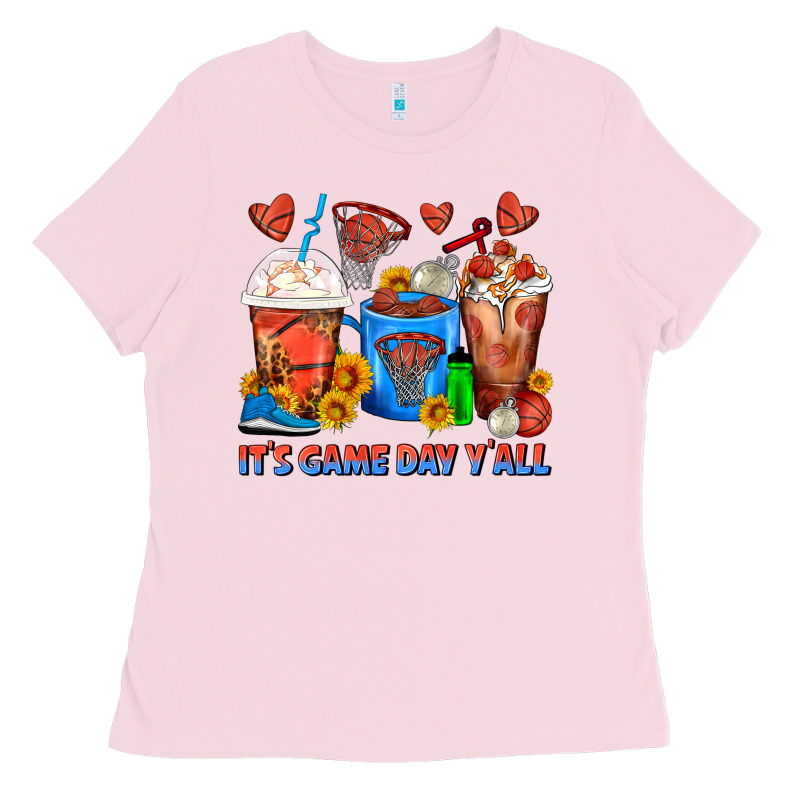 It's Game Day Y'all Basketball Coffee Cups Ladies Tee by FaDigitalArtStudio | Teevron