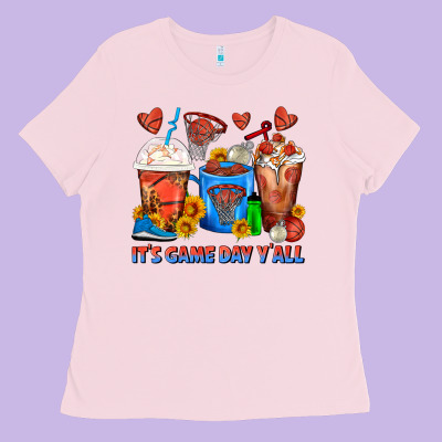 It's Game Day Y'all Basketball Coffee Cups Ladies Tee Designed By Fadigitalartstudio