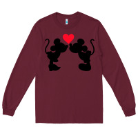 Burgundy Minnie Mouse Long Sleeve Tee - CowhideDigitalArt