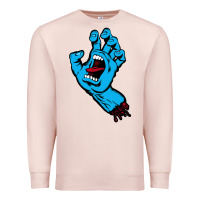 Pale Pink santacruz screaming hand Premium Sweatshirt - artisFamous