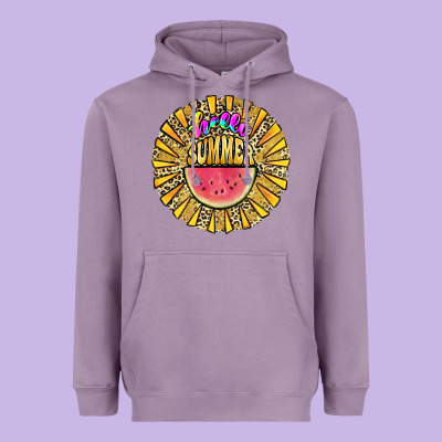 Hello Summer Heavyweight Hoodie Designed By Jahusdesignshop