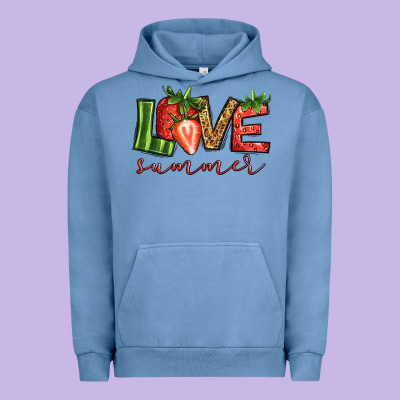 Love Summer Strawberry Urban Hoodie Designed By Jasminsmagicworld