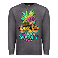 Charcoal Heather tie dye pineapple, summer Premium Sweatshirt - JahusDesignShop