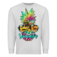 Dove Grey tie dye pineapple, summer Premium Sweatshirt - JahusDesignShop