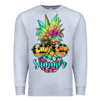 Heather Grey tie dye pineapple, summer Premium Sweatshirt - JahusDesignShop