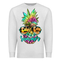 Oatmeal Heather tie dye pineapple, summer Premium Sweatshirt - JahusDesignShop