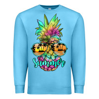 Ocean Blue tie dye pineapple, summer Premium Sweatshirt - JahusDesignShop