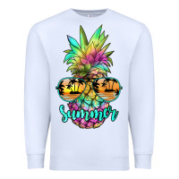 White tie dye pineapple, summer Premium Sweatshirt - JahusDesignShop