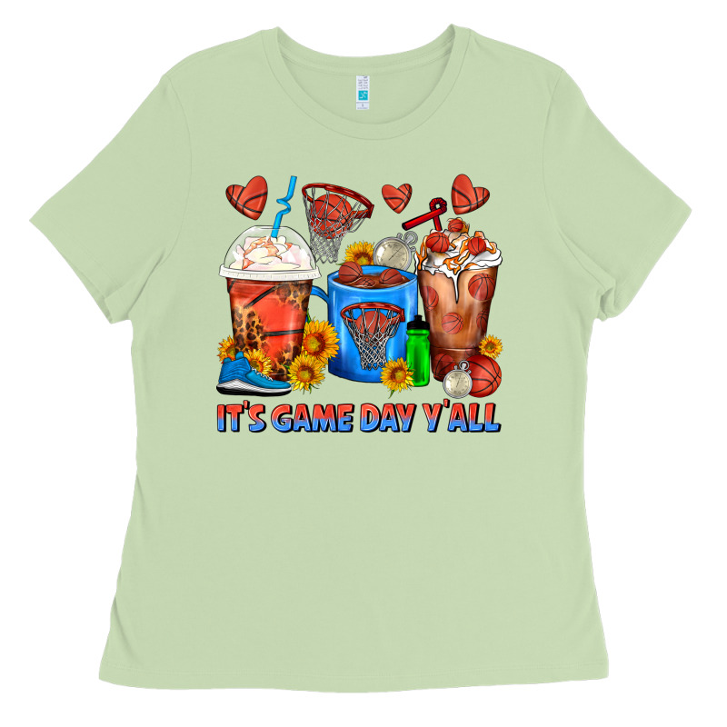 It's Game Day Y'all Basketball Coffee Cups Ladies Tee by FaDigitalArtStudio | Teevron