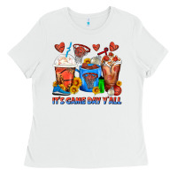 White It's Game Day Y'all Basketball Coffee Cups Ladies Tee - FaDigitalArtStudio