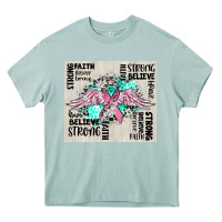 Arona cancer ribbon with angel wings Heavy Core Tee - CowGirlArtShop