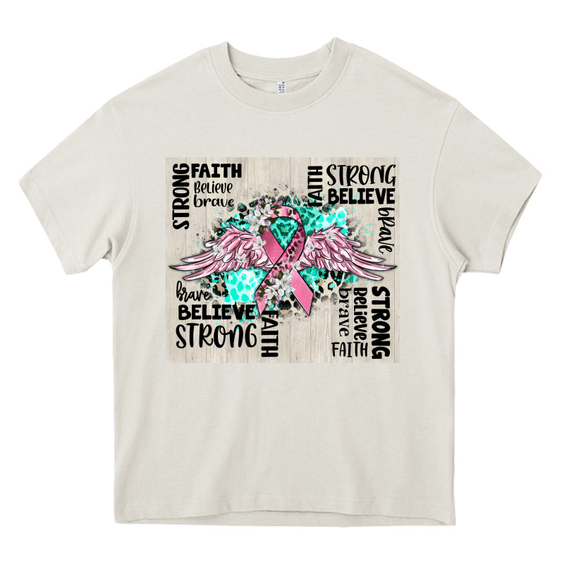 Cancer Ribbon With Angel Wings Heavy Core Tee by CowGirlArtShop | Teevron