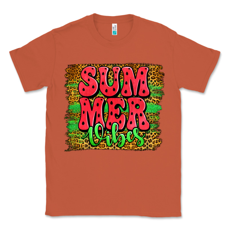Summer Vibes Watermelon Leopard Background Classic Tee by Jasminsmagicworld | Teevron