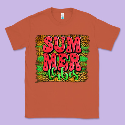 Summer Vibes Watermelon Leopard Background Classic Tee Designed By Jasminsmagicworld