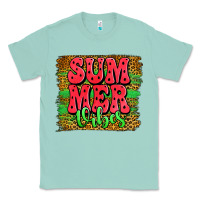 Seafoam summer vibes watermelon leopard background Classic Tee - Jasminsmagicworld