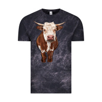 Cloud Black hereford cow Vintage Tee - RanaPortraitStore
