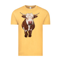 Vintage Mustard hereford cow Vintage Tee - RanaPortraitStore