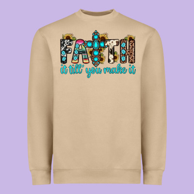 Faith It Till You Make It Heavyweight Sweatshirt Designed By Jahusdesignshop