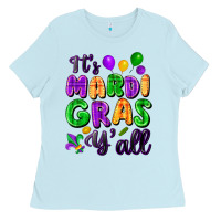 Baby Blue It's Mardi Gras y'all Ladies Tee - FaDigitalArtStudio