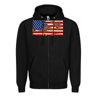 Black American flag leopard sunflower Zipper Hoodie - JahusDesignShop