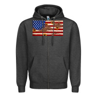 Charcoal Heather American flag leopard sunflower Zipper Hoodie - JahusDesignShop