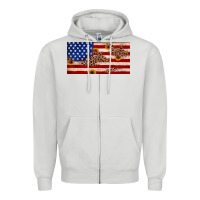 Dove Grey American flag leopard sunflower Zipper Hoodie - JahusDesignShop