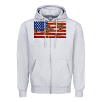 Heather Grey American flag leopard sunflower Zipper Hoodie - JahusDesignShop