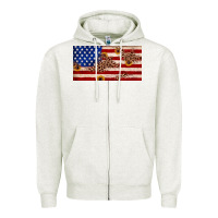 Oatmeal Heather American flag leopard sunflower Zipper Hoodie - JahusDesignShop