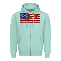 Seafoam American flag leopard sunflower Zipper Hoodie - JahusDesignShop