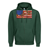 Sports Green American flag leopard sunflower Zipper Hoodie - JahusDesignShop