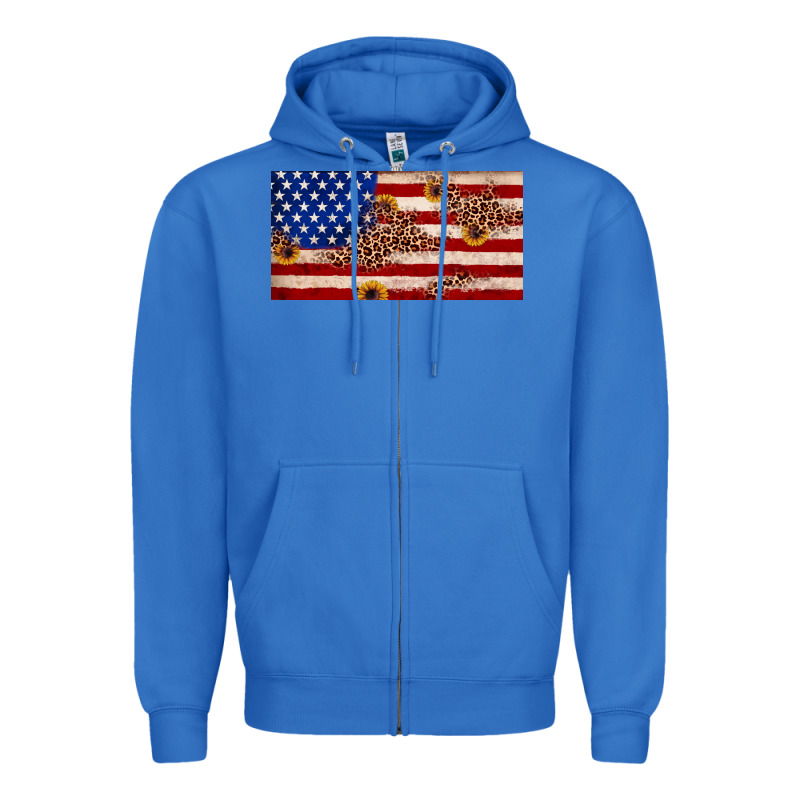 American Flag Leopard Sunflower Zipper Hoodie by JahusDesignShop | Teevron