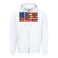 White American flag leopard sunflower Zipper Hoodie - JahusDesignShop