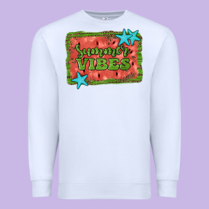 Summer Vibes Watermelon Premium Sweatshirt Designed By Jahusdesignshop