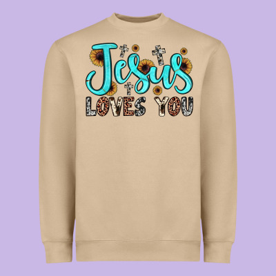 Jesus Loves You Heavyweight Sweatshirt Designed By Jahusdesignshop
