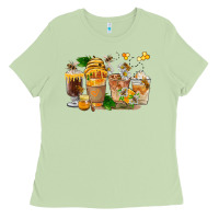 Matcha Honey Bee Coffee Cups Ladies Tee - FaDigitalArtStudio