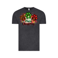Vintage Black merry christmas paws Vintage Tee - FaDigitalArtStudio